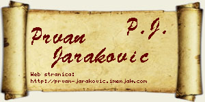 Prvan Jaraković vizit kartica